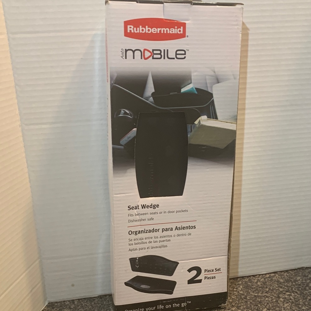 Rubbermaid Mobile Seat Wedge Organizer - Black, unopened, in its original box